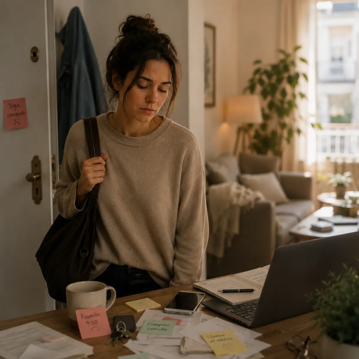 Persona trabajando con calma en sus hábitos